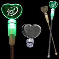 9" Green Heart Light-Up Cocktail Stirrers